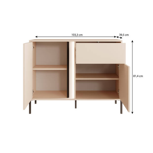 Meubella Dressoir Desert - Beige - 103 cm