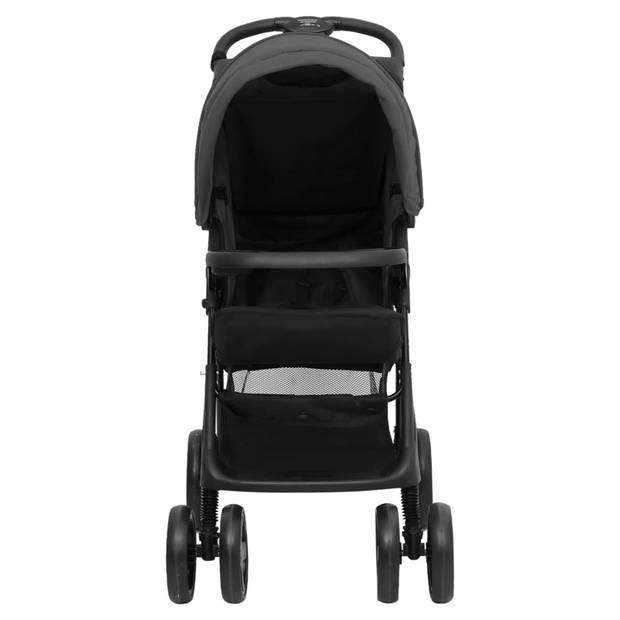 The Living Store Kinderwagen 3-in-1 - Donkergrijs/Zwart - 49x78.5x102 cm - Staal/Linnen - UV-Bescherming