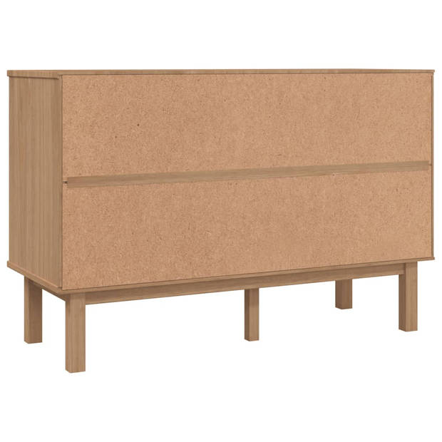 The Living Store OTTA Ladekast - 111 x 42 x 73.5 cm - Massief grenenhout - Bruin/Grijs