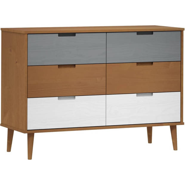 The Living Store MOLDE Ladekast - 113 x 40 x 80 cm - Scandinavisch design - massief grenenhout