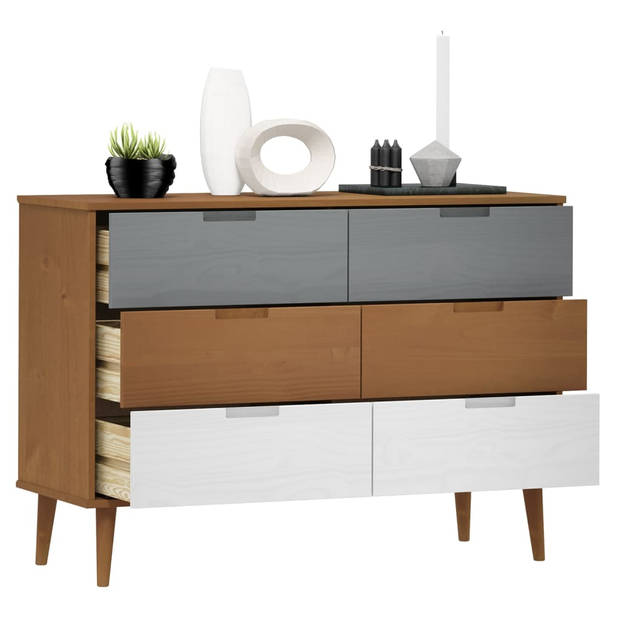 The Living Store MOLDE Ladekast - 113 x 40 x 80 cm - Scandinavisch design - massief grenenhout