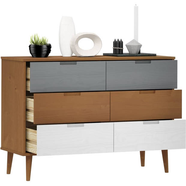 The Living Store MOLDE Ladekast - 113 x 40 x 80 cm - Scandinavisch design - massief grenenhout