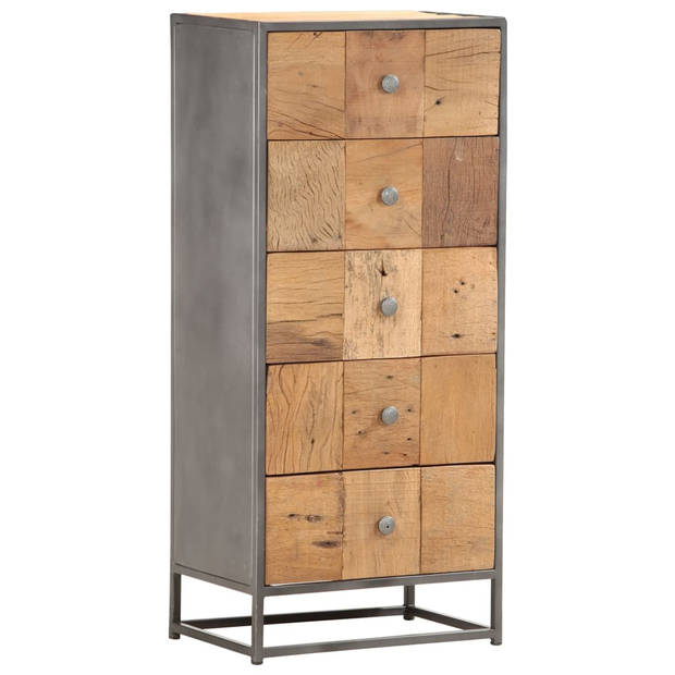 The Living Store Opbergkast - Houten kast - 45 x 30 x 100 cm - 5 lades - bruin