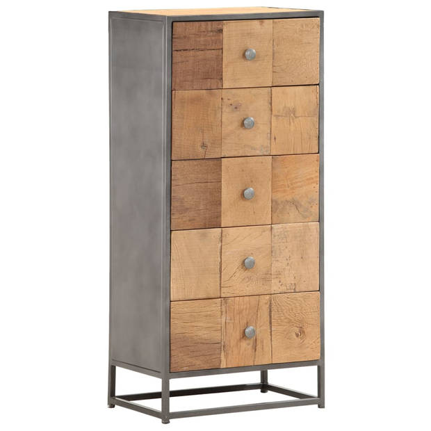 The Living Store Opbergkast - Houten kast - 45 x 30 x 100 cm - 5 lades - bruin