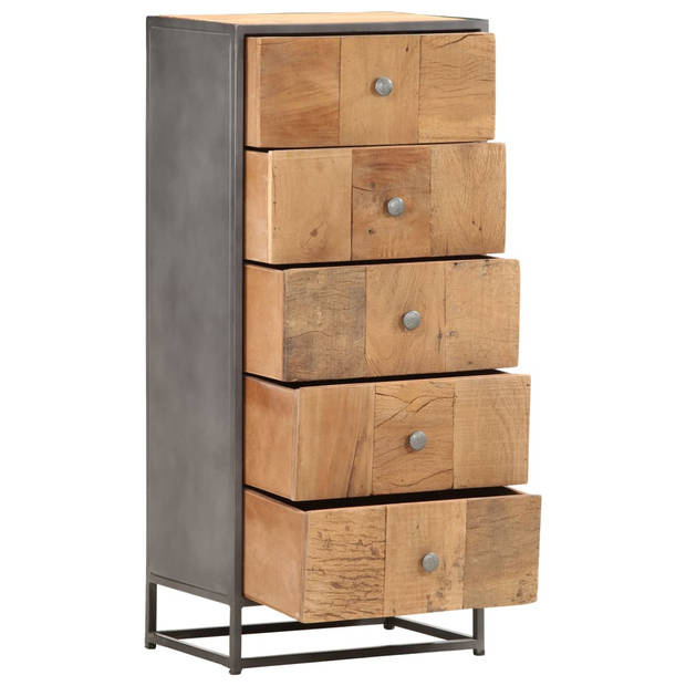 The Living Store Opbergkast - Houten kast - 45 x 30 x 100 cm - 5 lades - bruin