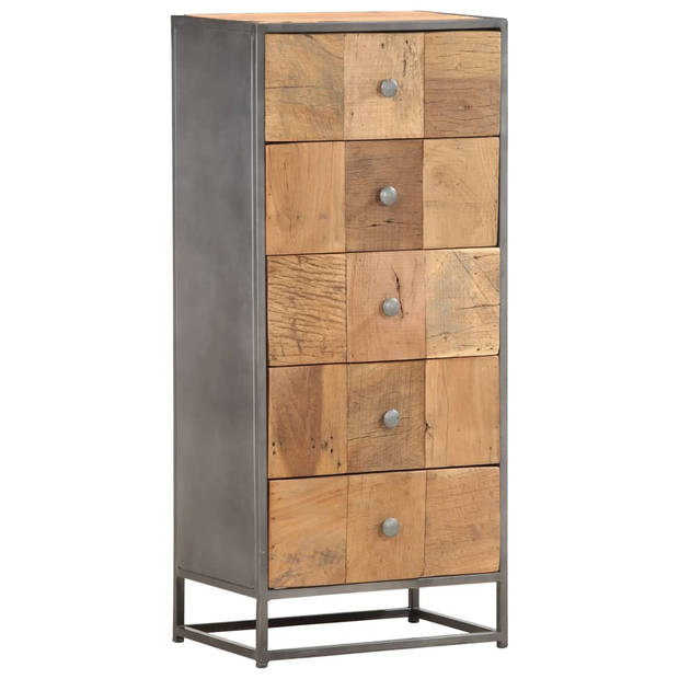 The Living Store Opbergkast - Houten kast - 45 x 30 x 100 cm - 5 lades - bruin