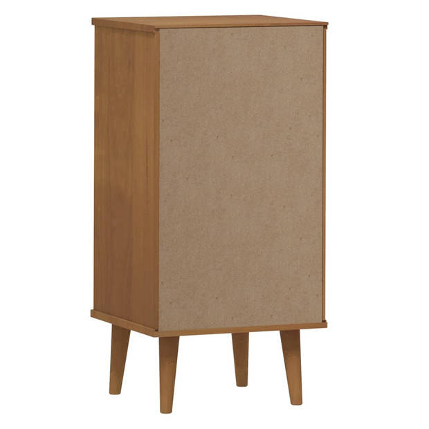 The Living Store MOLDE Ladekast - 40x35x82 cm - Bruin - Massief grenenhout met uv-vernis