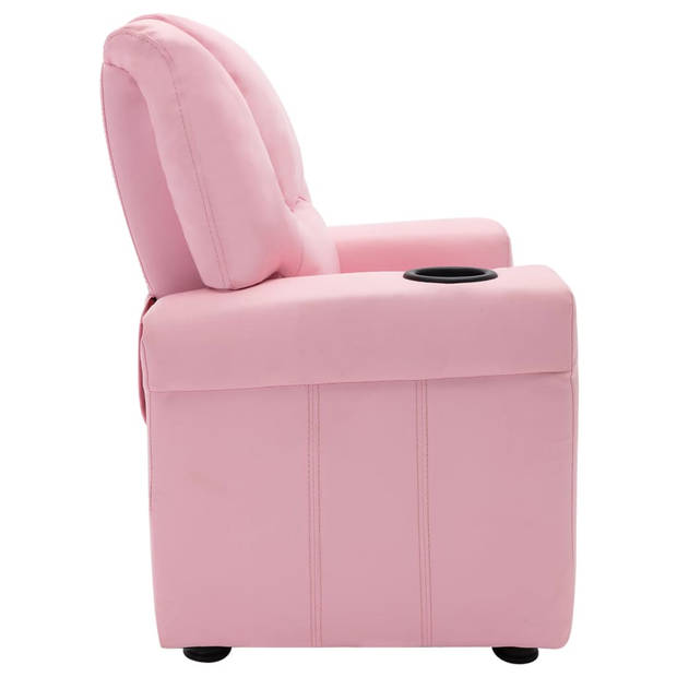 The Living Store Kinderfauteuil - Verstelbaar - Roze - Kunstleer - 51x62x67 cm