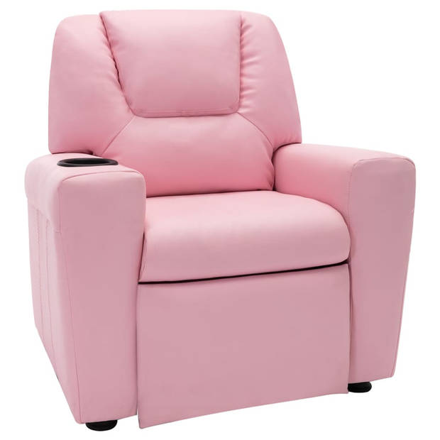 The Living Store Kinderfauteuil - Verstelbaar - Roze - Kunstleer - 51x62x67 cm