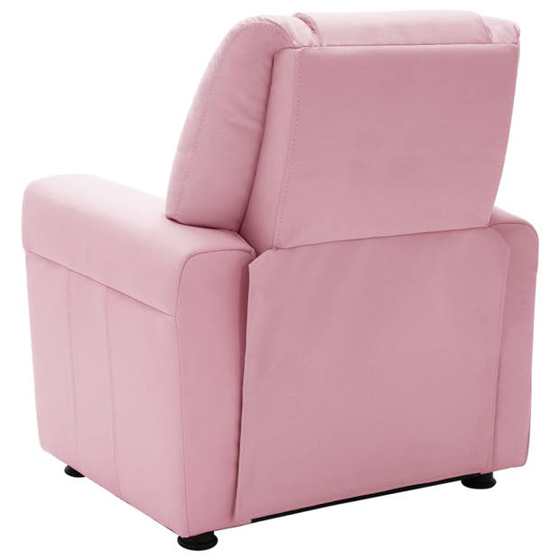 The Living Store Kinderfauteuil - Verstelbaar - Roze - Kunstleer - 51x62x67 cm