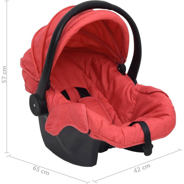 The Living Store Babyautostoel Veiligheidsgroep 1-2-3 - 42 x 65 x 57 cm - Rood/Zwart