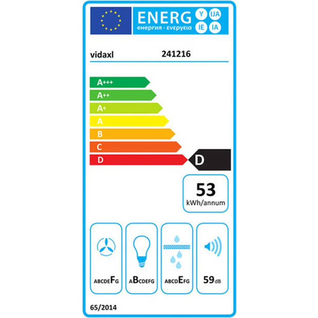 The Living Store Afzuigkap RVS - 900 x 480 x (450 - 750) mm - 720 m³/u - 2 LED-lampjes