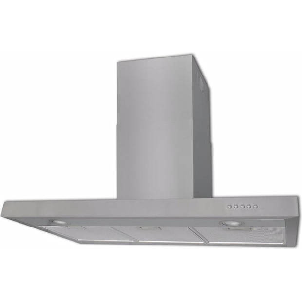 The Living Store Afzuigkap RVS - 900 x 480 x (450 - 750) mm - 720 m³/u - 2 LED-lampjes