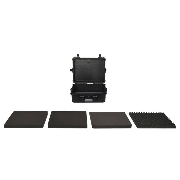 The Living Store Flightcase - s - Koffers - 55x43x21cm - Zwart - Polypropeen/ABS