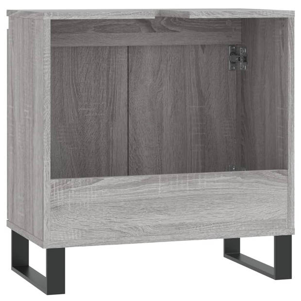 The Living Store Badkaast Industrial - Grijs Sonoma Eiken - 58 x 33 x 60 cm - Duurzaam hout en ijzer