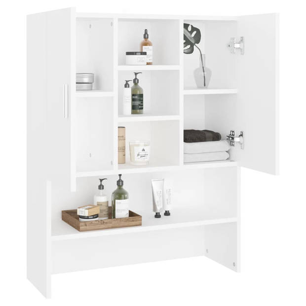 The Living Store Badkaast - 70.5 x 25.5 x 90 cm - wit - bewerkt hout