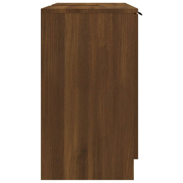 vidaXL Badkamerkast 64,5x33,5x59 cm bewerkt hout bruin eikenkleur