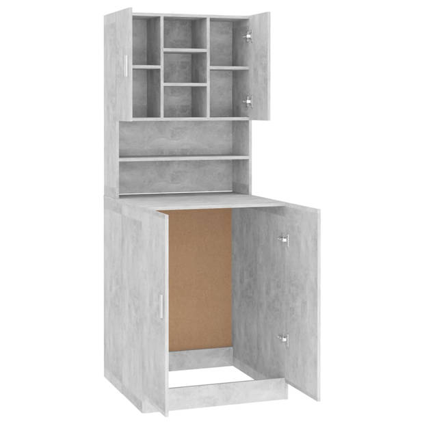 The Living Store Badkaast - bewerkt hout - 71 x 71.5 x 181.5 cm - betongrijs