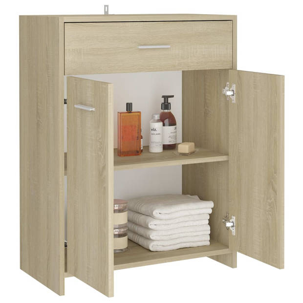 The Living Store Badkaast - Spaanplaat - 60 x 33 x 80 cm - Sonoma Eiken