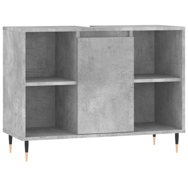 The Living Store Badkaast - Betongrijs - 80 x 33 x 60 cm - Duurzaam hout en ijzer