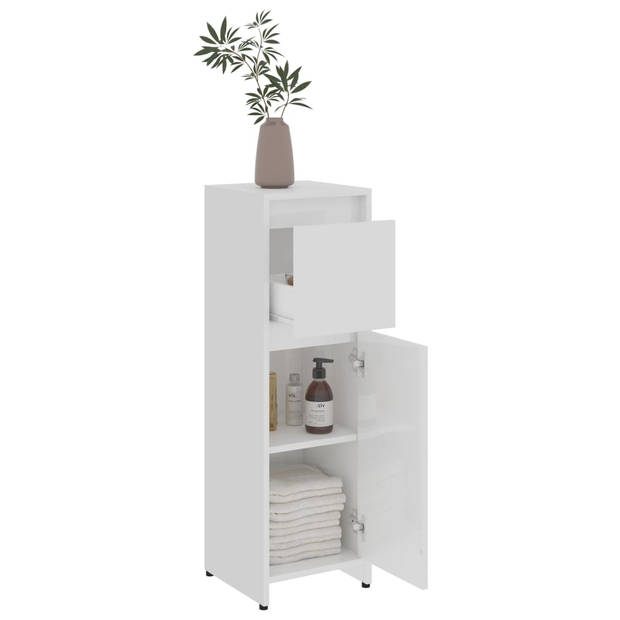 The Living Store Badkaast X - Kasten - 30x30x95 cm - Hoogglans wit