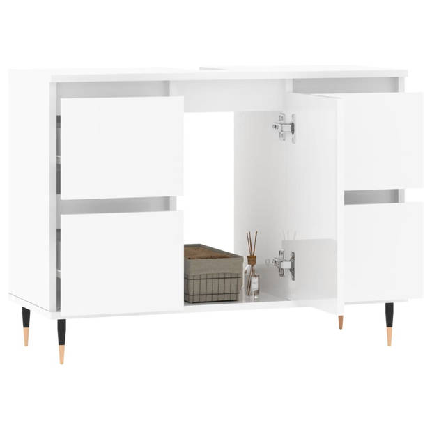 The Living Store Badkaast - Flexi - Kast - 80 x 33 x 60 cm - Hoogglans wit