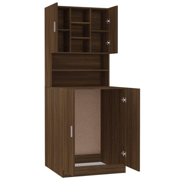 The Living Store Badkaast Bruineiken - 71 x 71.5 x 181.5 cm - Inclusief montagematerialen