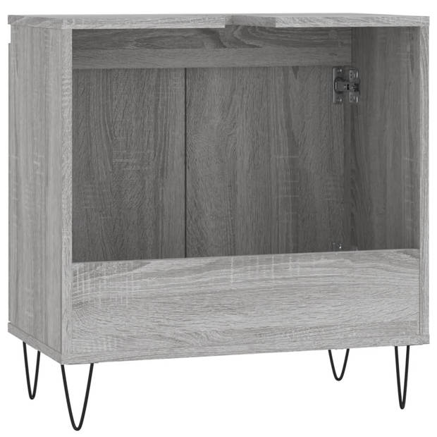 The Living Store Badkaast - naam - Kast - 58 x 33 x 60 cm - Kleur- Grijs Sonoma Eiken