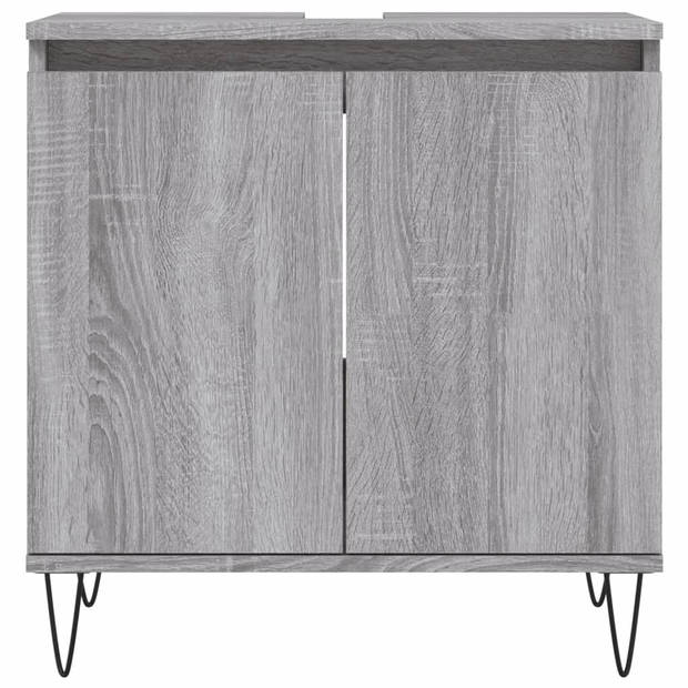 The Living Store Badkaast - naam - Kast - 58 x 33 x 60 cm - Kleur- Grijs Sonoma Eiken