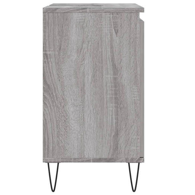 The Living Store Badkaast - naam - Kast - 58 x 33 x 60 cm - Kleur- Grijs Sonoma Eiken