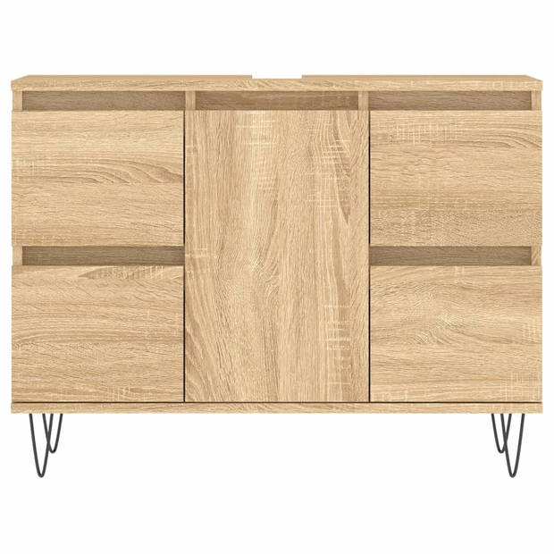 The Living Store Badkaast Sonoma Eiken - 80 x 33 x 60 cm - Duurzaam bewerkt hout en ijzer