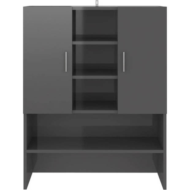 The Living Store Badkaast - - Afmetingen- 70.5 x 25.5 x 90 cm - Kleur- Hoogglans Grijs