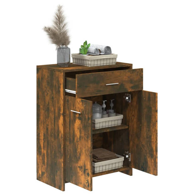 The Living Store Badkaast - Classic - Kast - 60 x 33 x 80 cm - Gerookt eiken