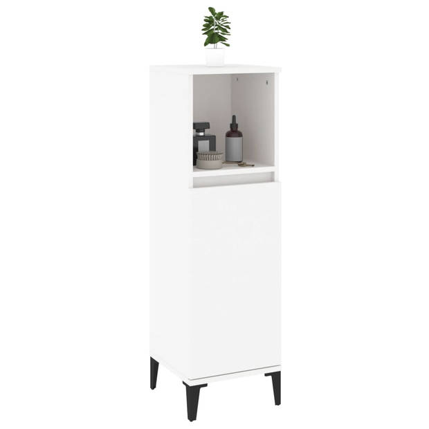 The Living Store Badkaast - naam - Kast - 30x30x100cm - Wit