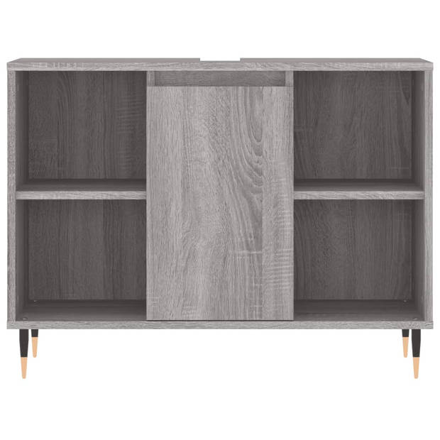 The Living Store Badkaast - Grijs Sonoma Eiken - 80 x 33 x 60 cm - Duurzaam materiaal