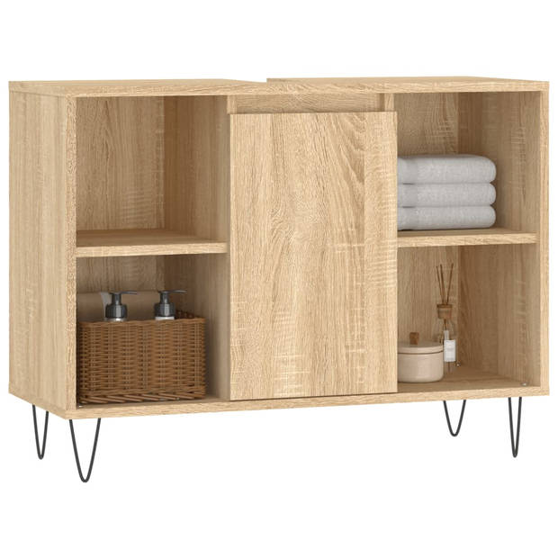 The Living Store Badkaast - - 80 x 33 x 60 cm - Sonoma eiken