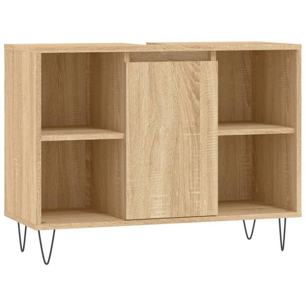 The Living Store Badkaast - - 80 x 33 x 60 cm - Sonoma eiken