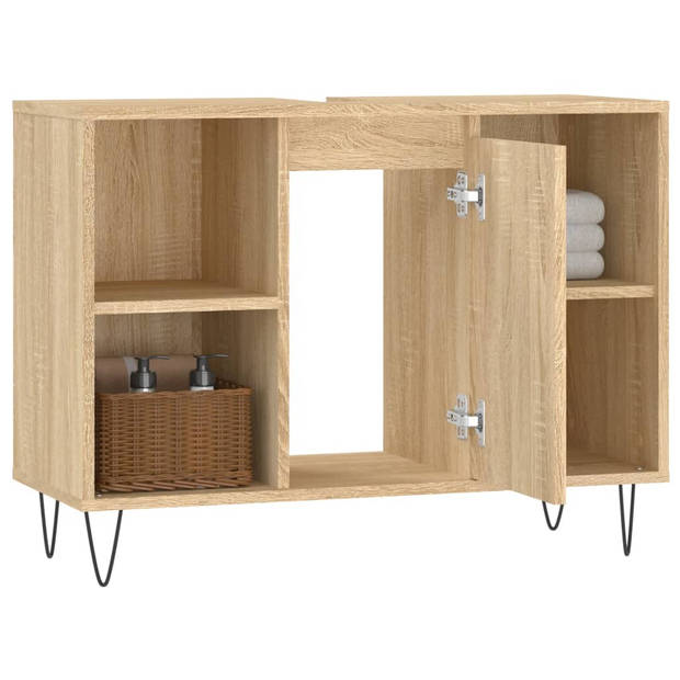 vidaXL Badkamerkast 80x33x60 cm bewerkt hout sonoma eikenkleurig