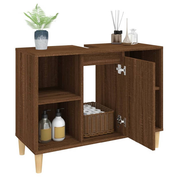 The Living Store Badkaast - - Wastafelkast - 80 x 33 x 60 cm - Duurzaam materiaal