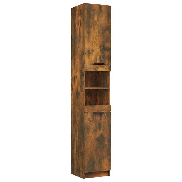 The Living Store Badkaast Gerookt Eiken - 32 x 34 x 188.5 cm - Met voldoende opbergruimte