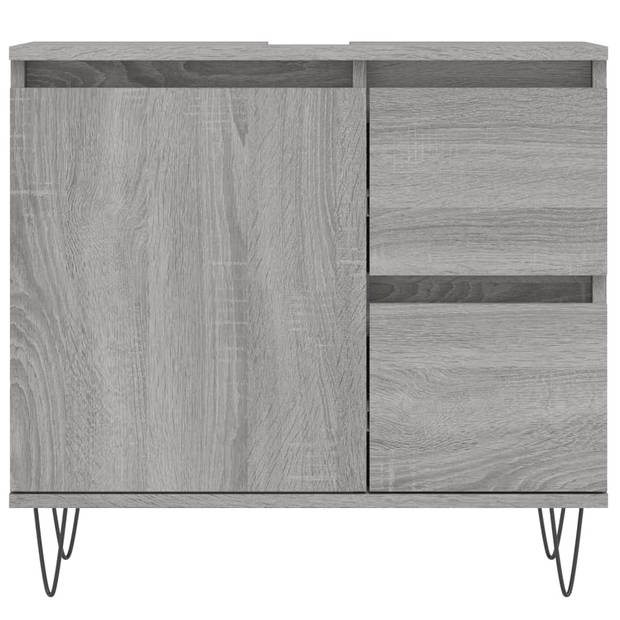 vidaXL Badkamerkast 65x33x60 cm bewerkt hout grijs sonoma eikenkleurig