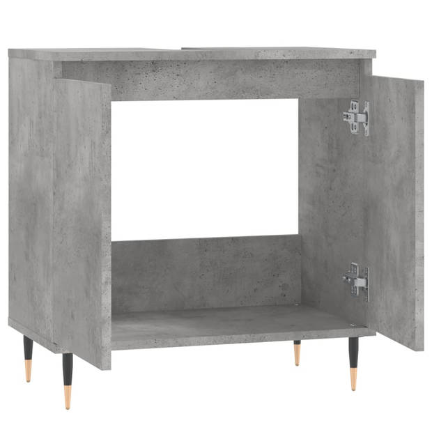 vidaXL Badkamerkast 58x33x60 cm bewerkt hout betongrijs