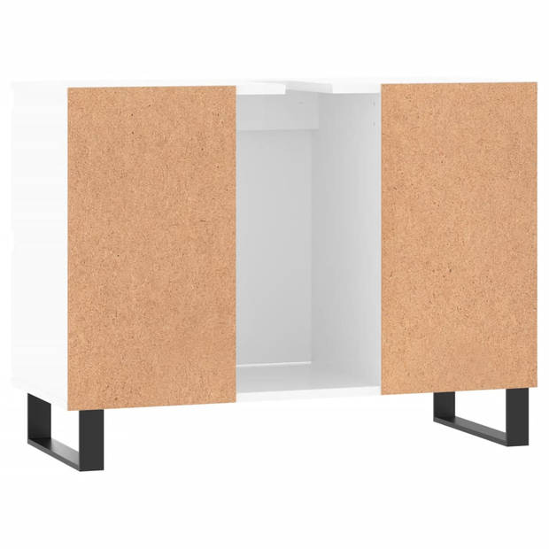 The Living Store Badkaast - - Kast - 80 x 33 x 60 cm - Hoogglans wit