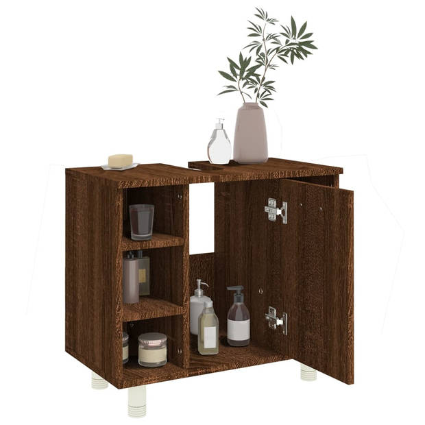 The Living Store Badkaast - naam - Kast - 60 x 32 x 53.5 cm - Bruineiken