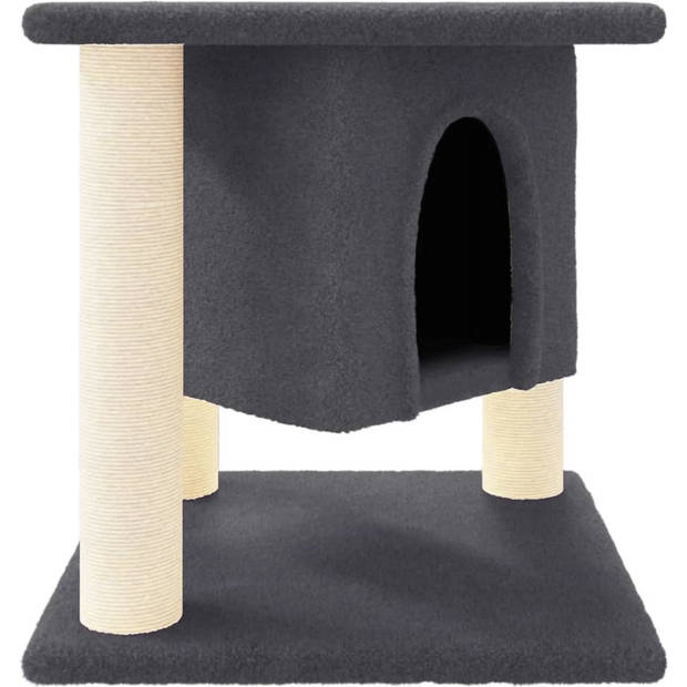 The Living Store Alles-in-één Kattenmeubel - 35 x 35 x 37 cm - Hout Pluche Sisal