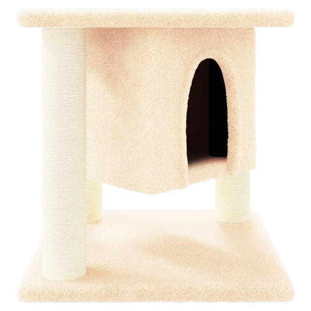 The Living Store Alles-in-één Kattenmeubel - 35 x 35 x 37 cm - Hout Pluche Sisal