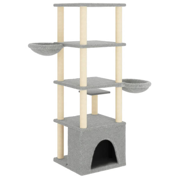 The Living Store Kattenmeubel All-in-One - 97 x 74.5 x 147 cm - Lichtgrijs