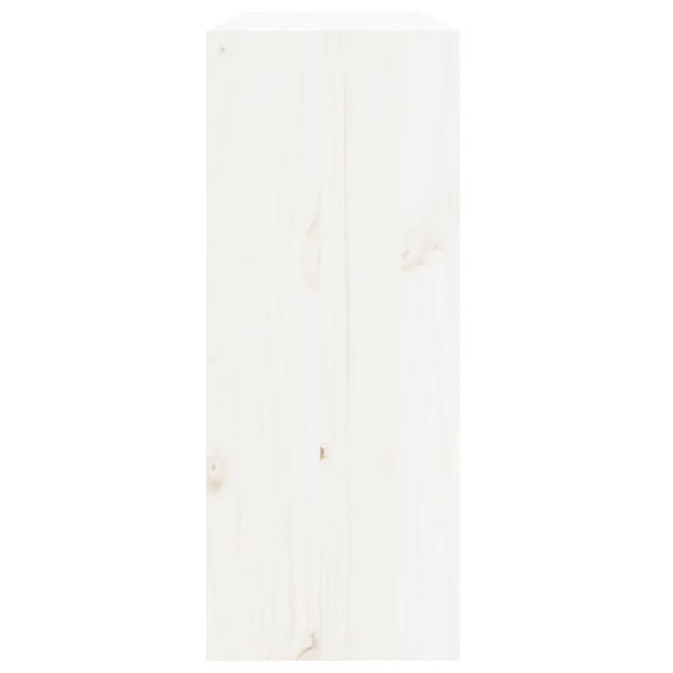 The Living Store Wijnrek - Massief grenenhout - 62 x 25 x 62 cm - Wit