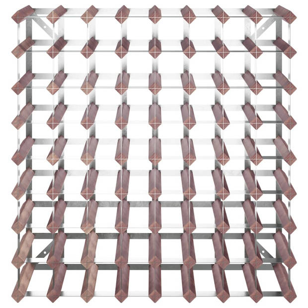 vidaXL Wijnrek voor 72 flessen massief grenenhout bruin