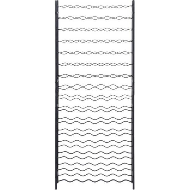 The Living Store Wijnrekken - 64 x 22 x 157 cm - zwart - ijzer - stapelbaar